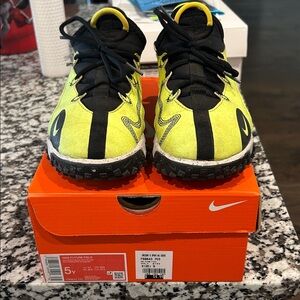 Nike Kids Future Field Black and Yellow baseball turf cleats